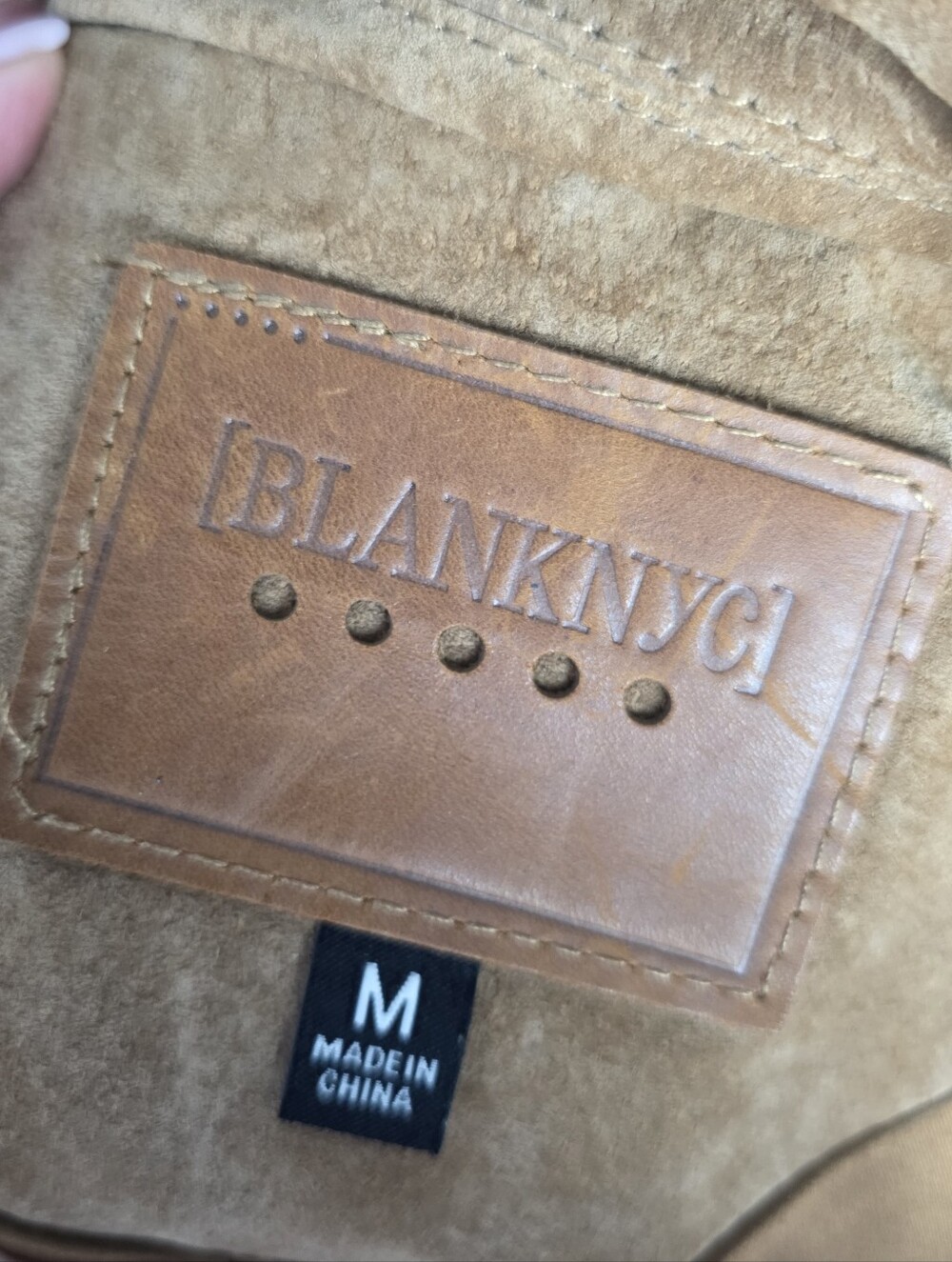 🍁 BLANKNYC Genuine Leather Suede Moto Jacket Brown Belted Women's M - Picture 9 of 9